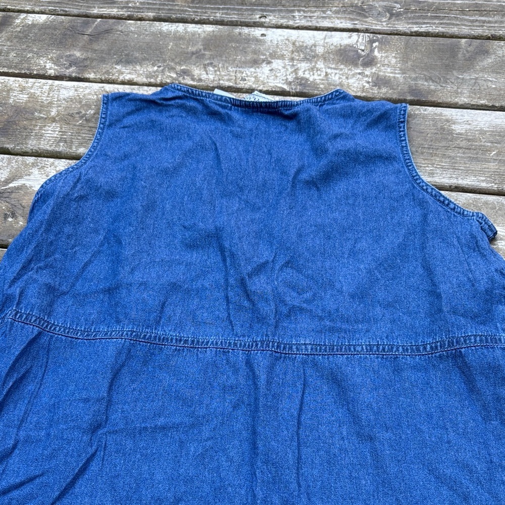 90s vintage blue denim maxi dress size 16W - Picture 5 of 7
